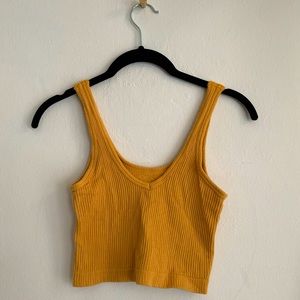 Mustard cropped tank top